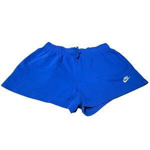 Nike Blue Sweat Shorts Women’s Large Cotton Blend Drawstring Athletic